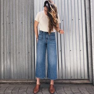 Madewell Wide-Leg Crop Jeans in Chesney Wash